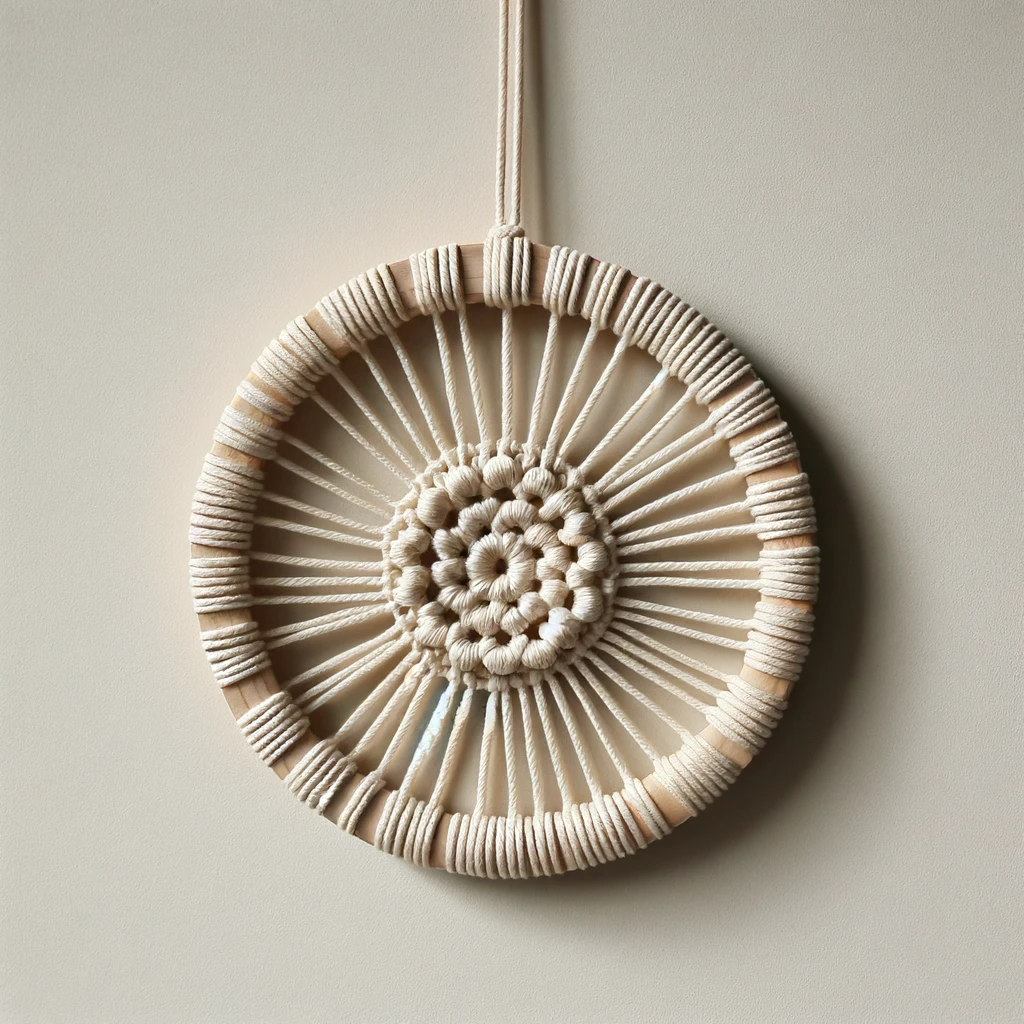 Circular macramé wall hanging
