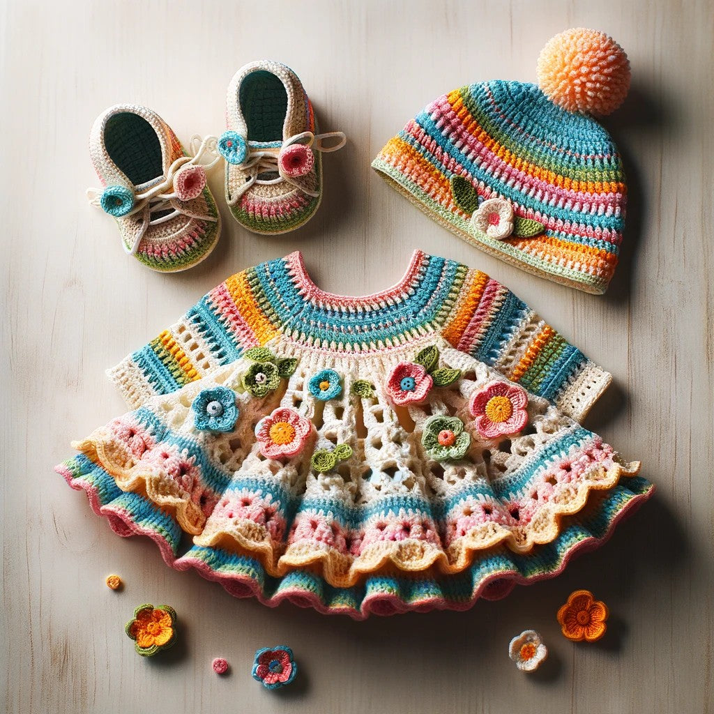 Crochet baby set