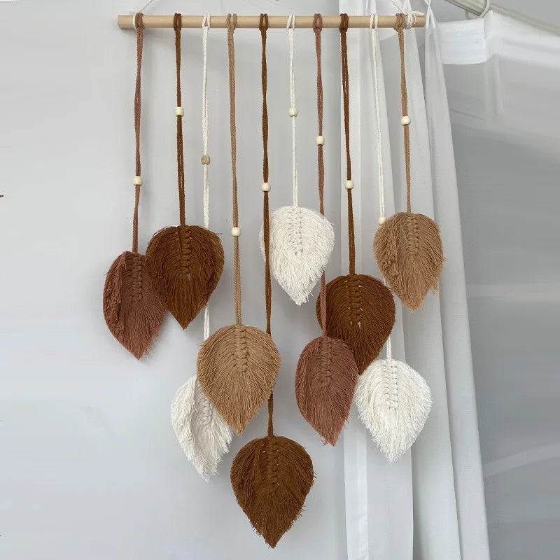 Handmade Woven Leaf Macrame Hanging
