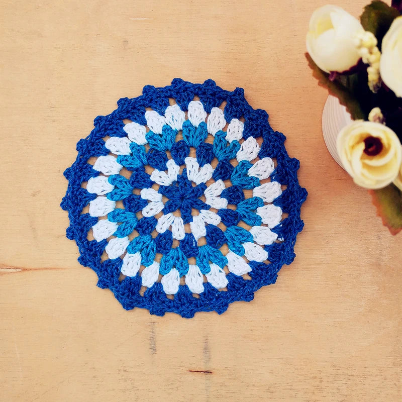 Crochet Rainbow Color Matching Dinner Coaster