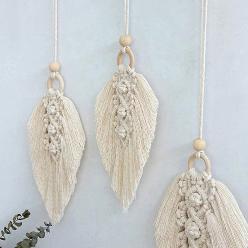 New Hand-Woven Leaf Shape Tapestry Macrame