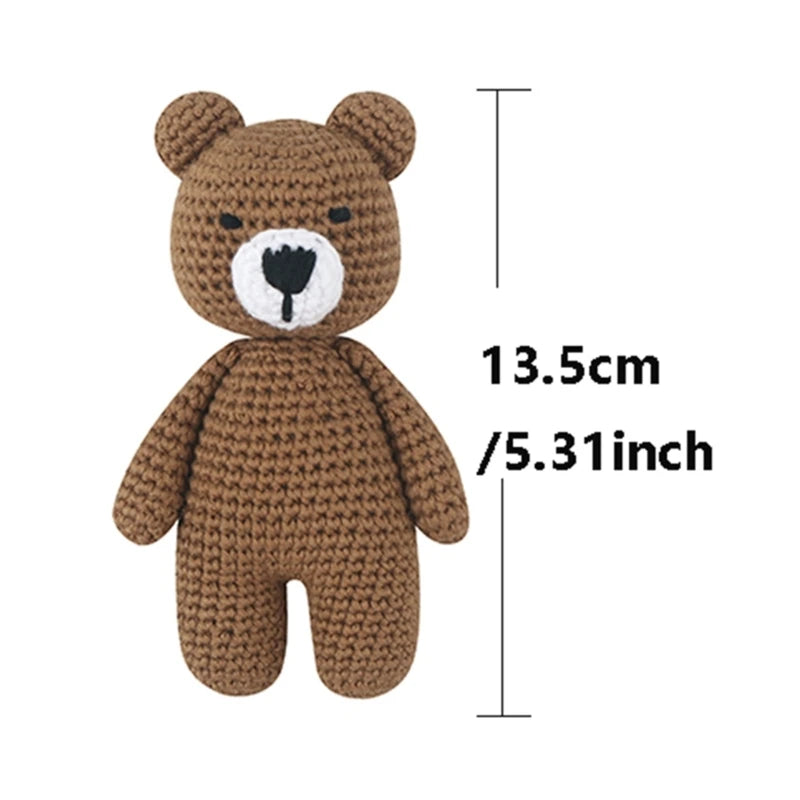 Baby Toy Cotton Crochet Bear Stuffed Animal Soft Knit Toy for Infants