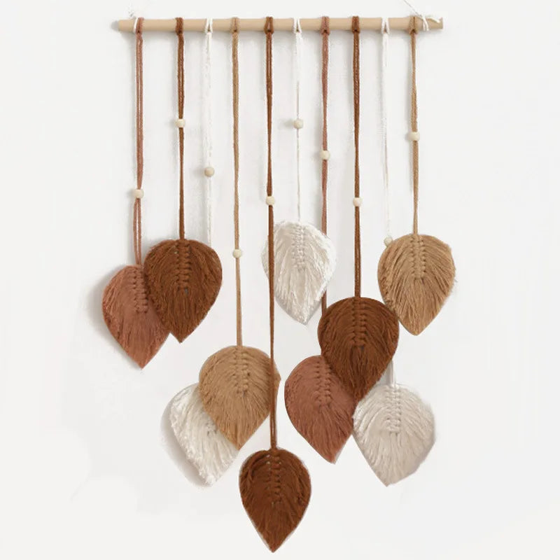 Handmade Woven Leaf Macrame Hanging
