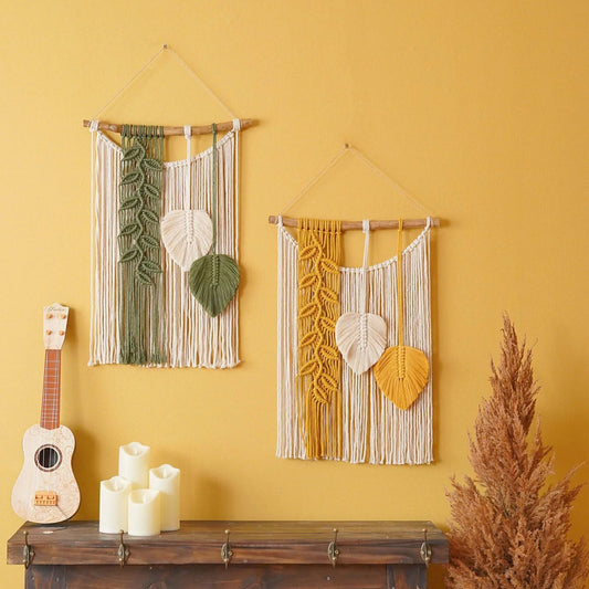 Handmade Leaves Macrame Hanging Boho Room