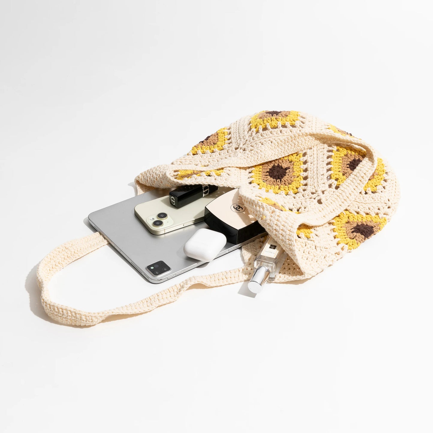 Sunflower Crochet Cotton Handbag