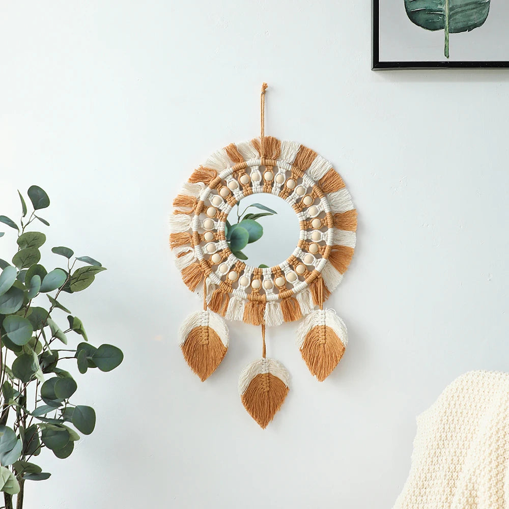Macrame Decorative Mirror Round