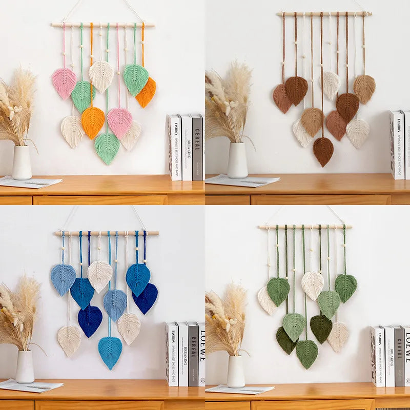 Handmade Woven Leaf Macrame Hanging