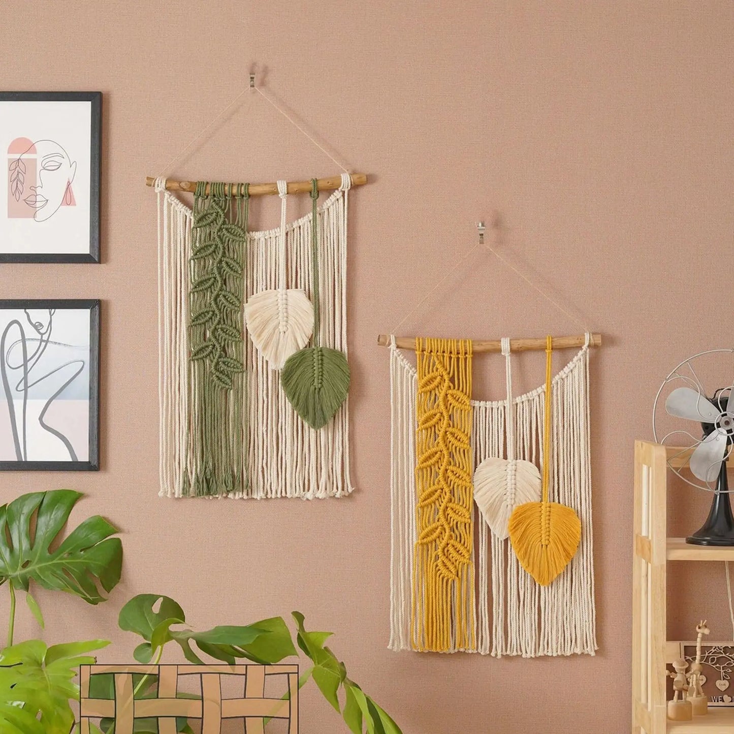 Handmade Leaves Macrame Hanging Boho Room